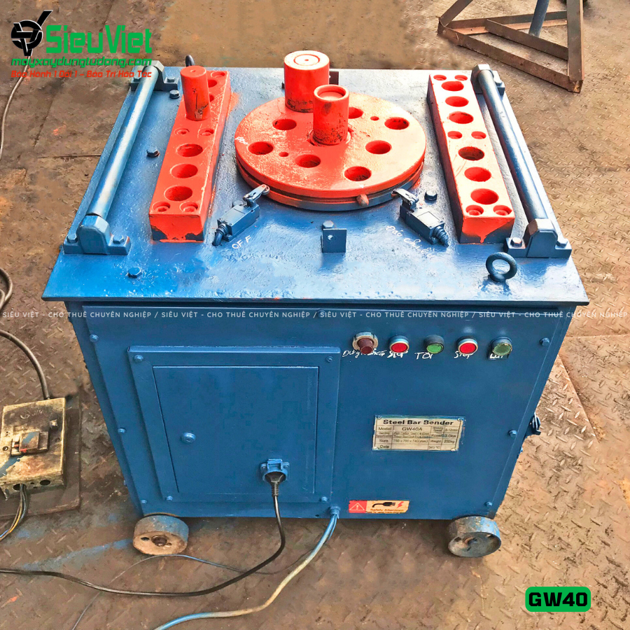 (Cho Thuê Tháng) Máy uốn sắt GW40 Trung Quốc - Điện 380V, 3 Pha