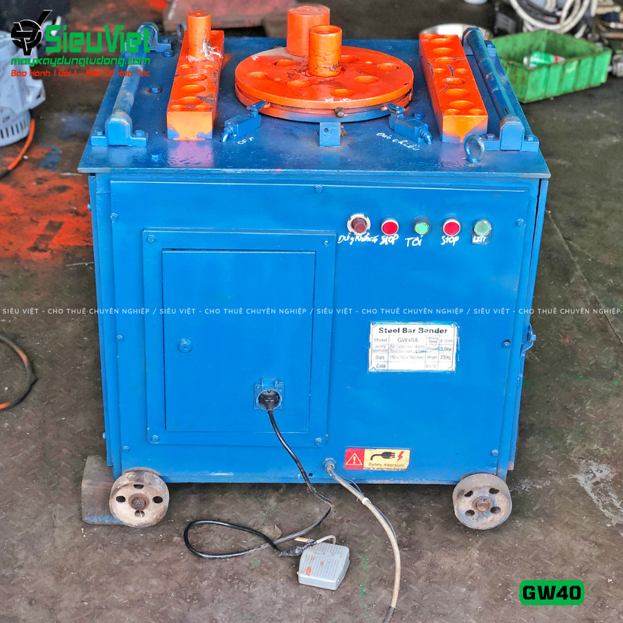 Thuê Tháng Máy uốn sắt GW40 Trung Quốc - Điện 380V, 3 Pha