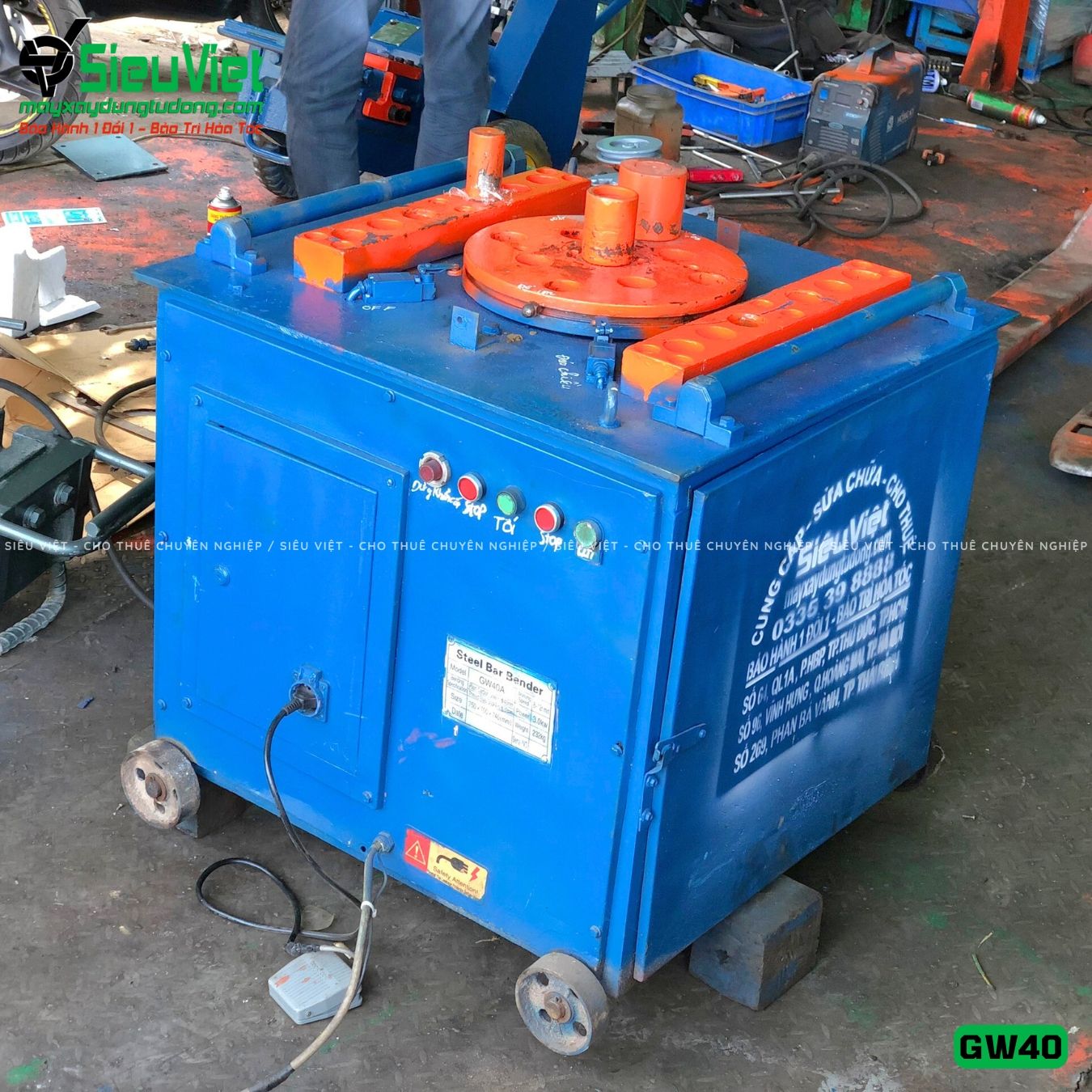 Thuê Tháng Máy uốn sắt GW40 Trung Quốc - Điện 380V, 3 Pha