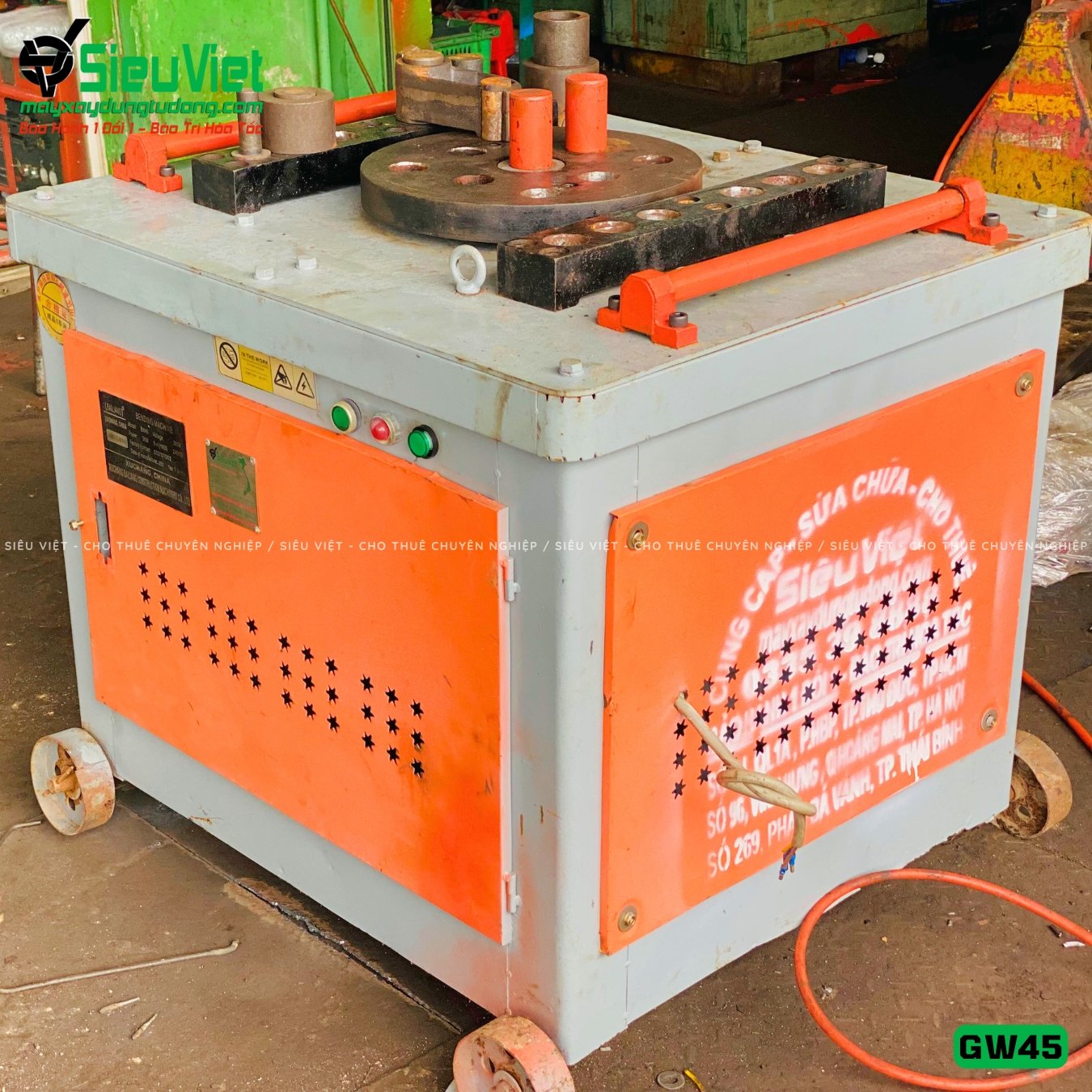 (Cho Thuê Tháng) Máy uốn sắt GW45 Trung Quốc - Điện 380V, 3 Pha