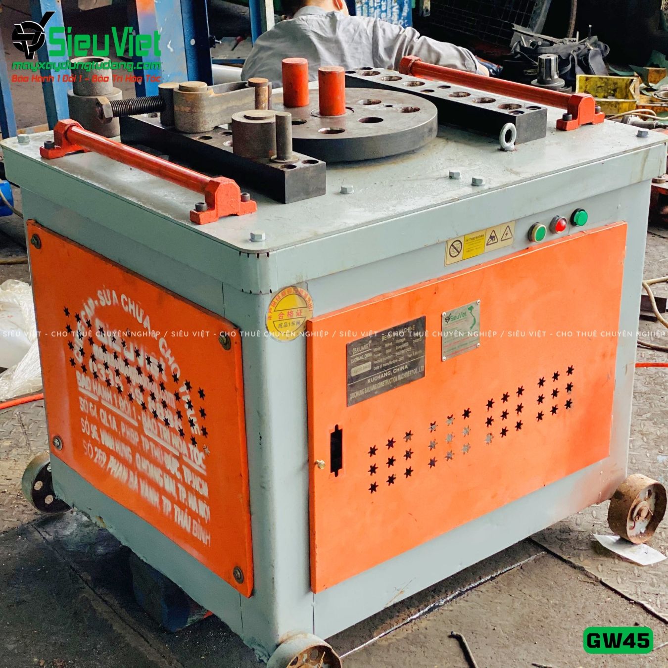 Thuê Tháng Máy uốn sắt GW45 Trung Quốc - Điện 380V, 3 Pha