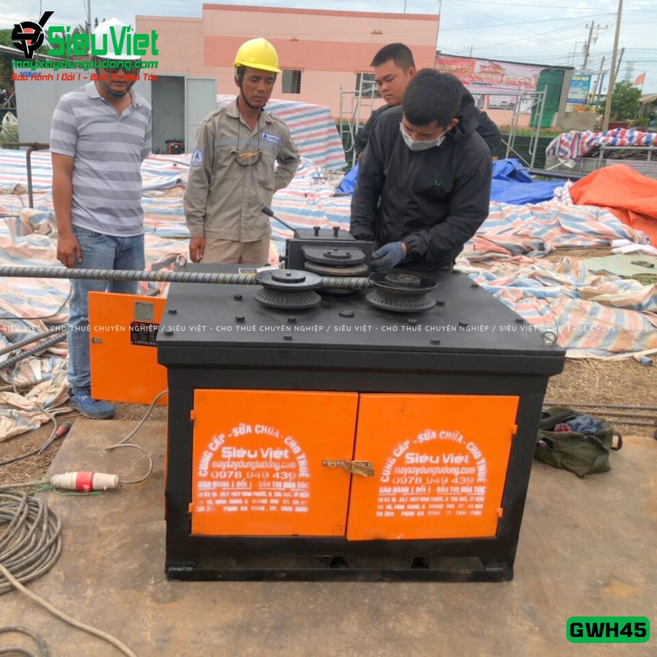 Thuê Tháng Máy uốn tròn sắt phi 16-40 GWH45 - Điện 380v, 3 pha