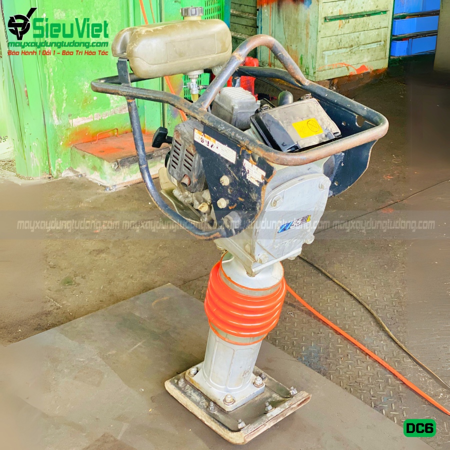 (Cho Thuê Ngày) Máy đầm cóc xăng 60-69Kg DC6 Nhật Bản - Động cơ xăng