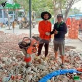 (Cho Thuê Ngày) Máy đầm cóc xăng trên 70Kg DC7 Nhật Bản - Động cơ xăng