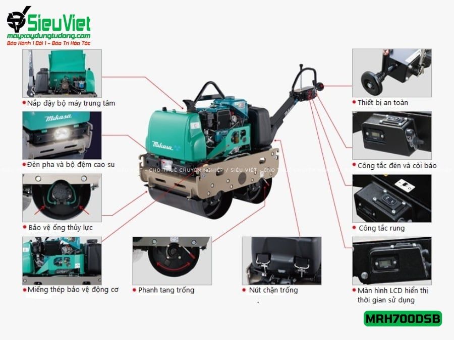 Xe lu rung dắt tay 700Kg Mikasa MRH700DSCB Nhật Bản