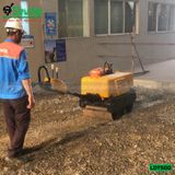 (Cho Thuê Tuần) Xe lu dắt tay 500Kg Nhật Bản - Động cơ Diesel