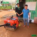 (Cho Thuê Ngày) Xe lu dắt tay 500Kg Nhật Bản - Động cơ Diesel