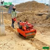 (Cho Thuê Ngày) Xe lu dắt tay 500Kg Nhật Bản - Động cơ Diesel