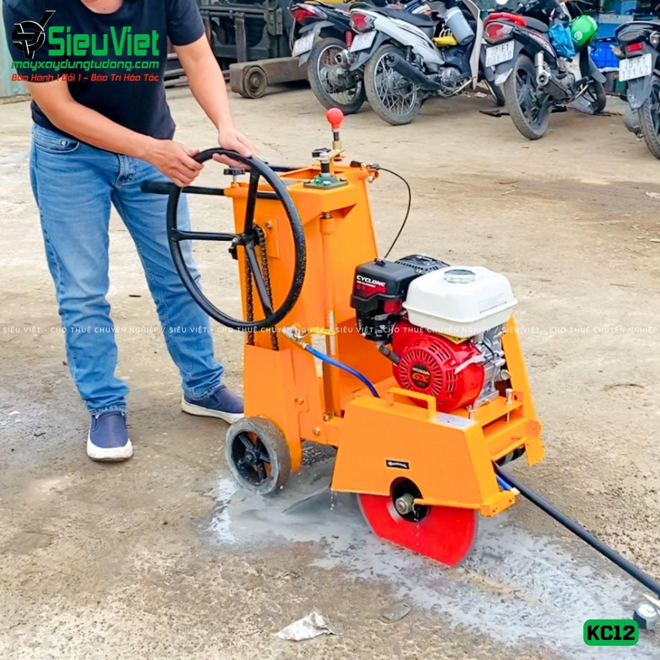 Máy cắt bê tông Vifuco KC12, động cơ Honda GX160