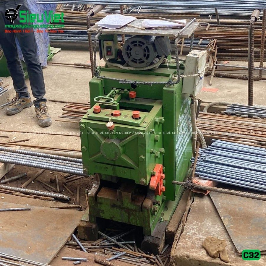 Thuê Tháng Máy cắt sắt phi 10-32mm C32 Nhật Bản - Điện 380V, 3 Pha