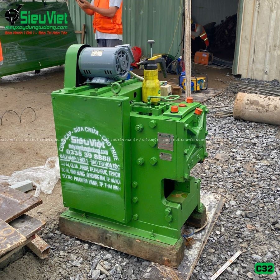 Thuê Tháng Máy cắt sắt phi 10-32mm C32 Nhật Bản - Điện 380V, 3 Pha