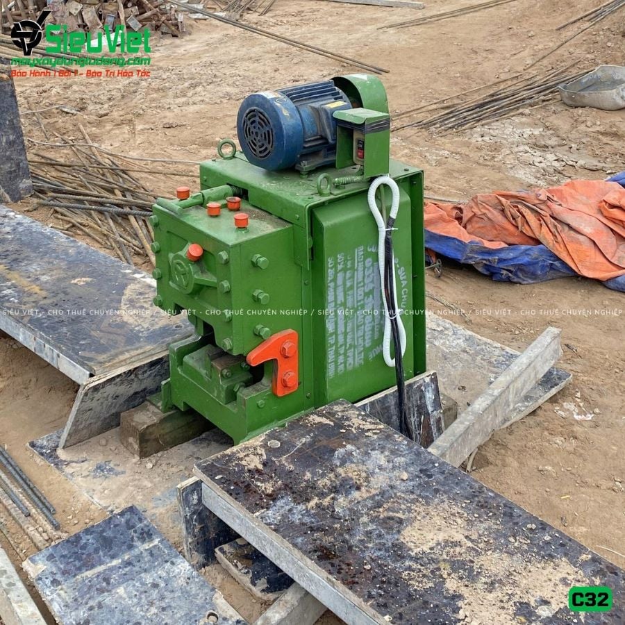 Thuê Tháng Máy cắt sắt phi 10-32mm C32 Nhật Bản - Điện 380V, 3 Pha