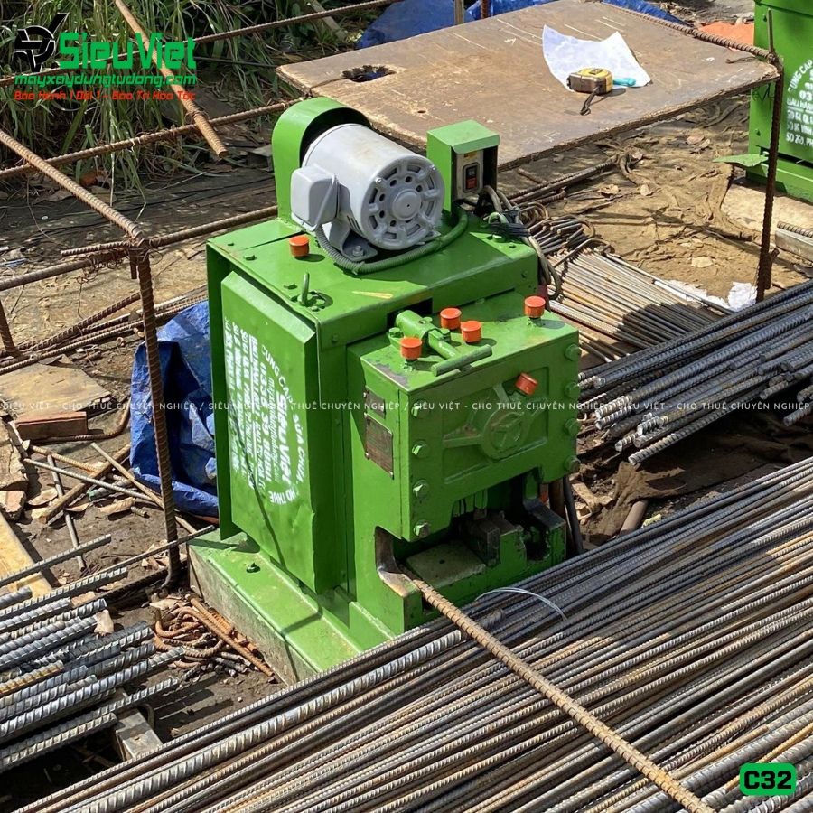 Thuê Tháng Máy cắt sắt phi 10-32mm C32 Nhật Bản - Điện 380V, 3 Pha