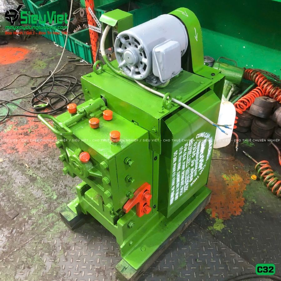 Thuê Tháng Máy cắt sắt phi 10-32mm C32 Nhật Bản - Điện 380V, 3 Pha