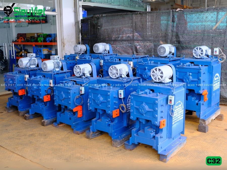 Thuê Tháng Máy cắt sắt phi 10-32mm C32 Nhật Bản - Điện 380V, 3 Pha