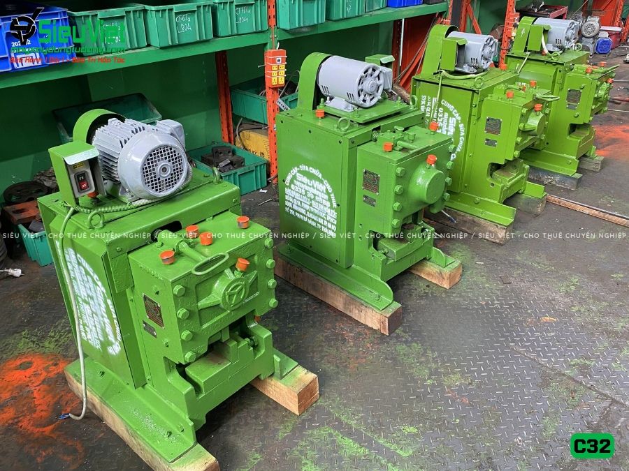 Thuê Tháng Máy cắt sắt phi 10-32mm C32 Nhật Bản - Điện 380V, 3 Pha