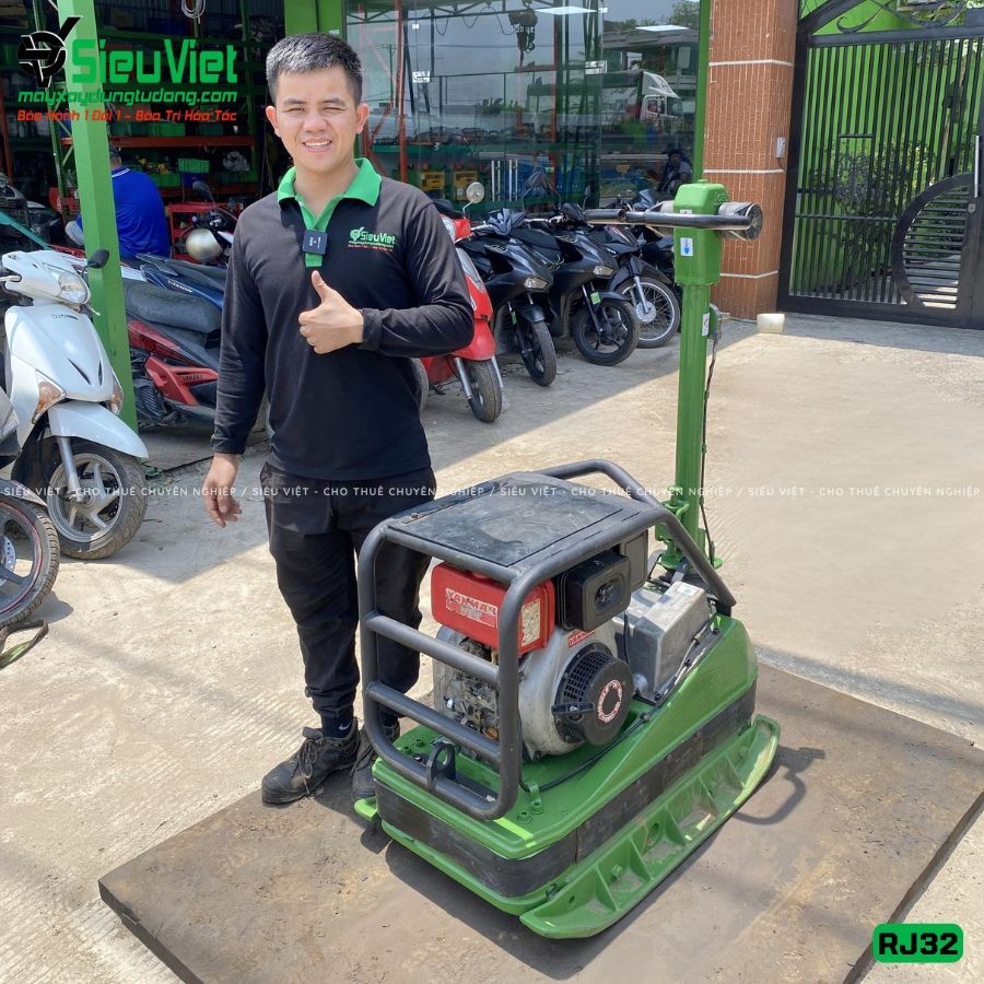Cũ, Loại 3 - Máy đầm bàn thuỷ lực DBTL34 300-400Kg - Dầu Diesel