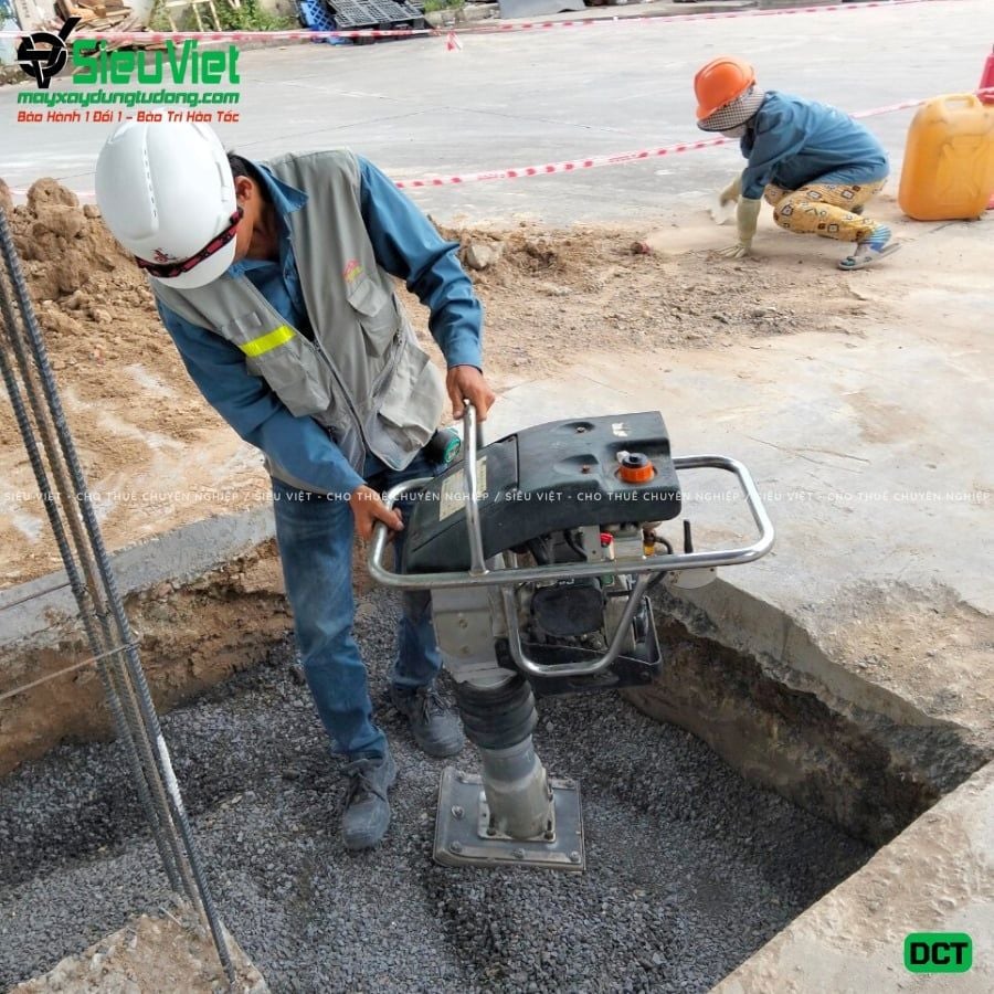 Cho thuê máy đầm cóc xăng, điện - Giá tốt, giao nhanh trong ngày