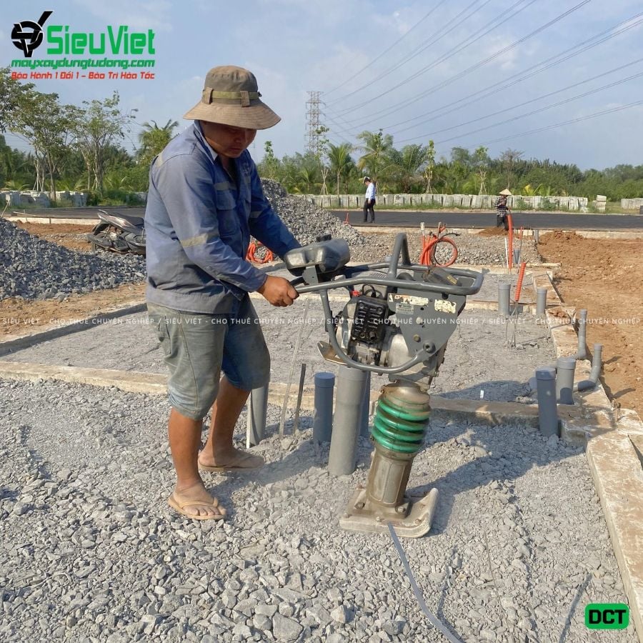 Cho thuê máy đầm cóc xăng, điện - Giá tốt, giao nhanh trong ngày