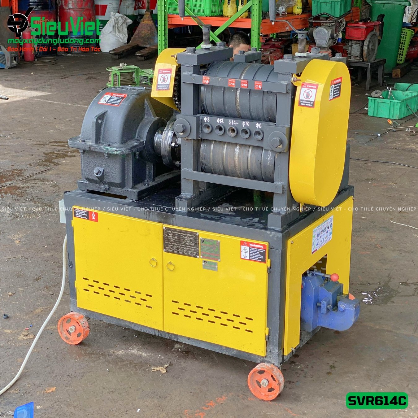Máy duỗi sắt phế liệu phi 6 > 14mm SVR614C (Điện 380V, 3 Pha) - Có Đầu Cắt