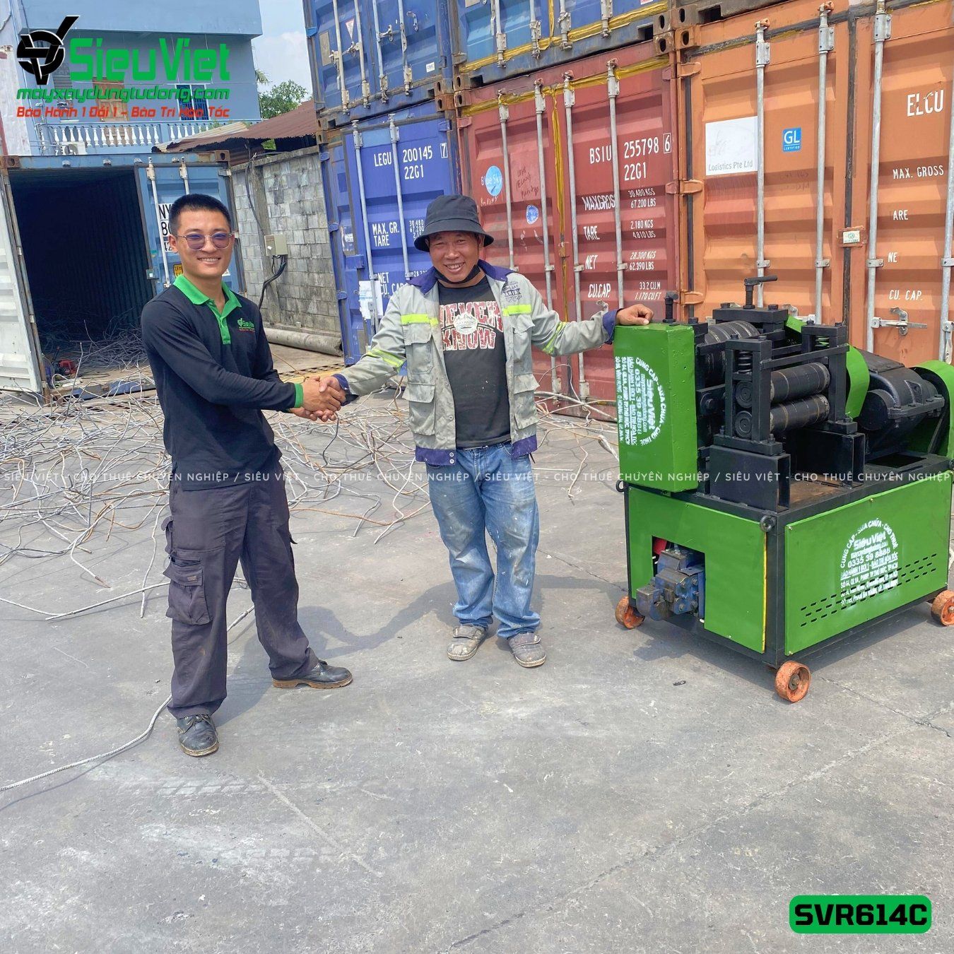 Máy duỗi sắt phế liệu phi 6 > 14mm SVR614C - Có Đầu Cắt (Điện 380V, 3 Pha)