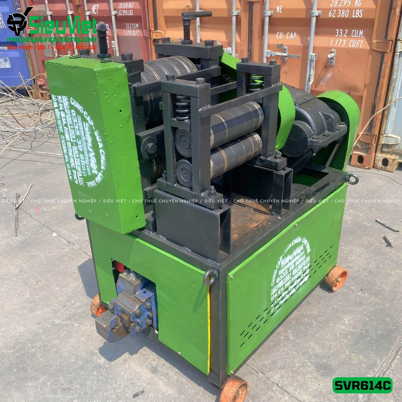 Máy duỗi sắt phế liệu phi 6 > 14mm SVR614C - Có Đầu Cắt (Điện 380V, 3 Pha)