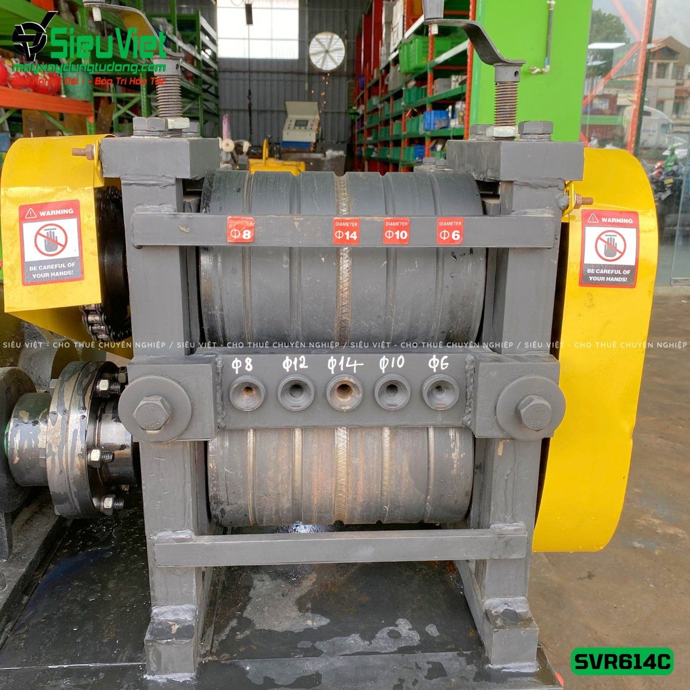 Máy duỗi sắt phế liệu phi 6 > 14mm SVR614C - Có Đầu Cắt (Điện 380V, 3 Pha)