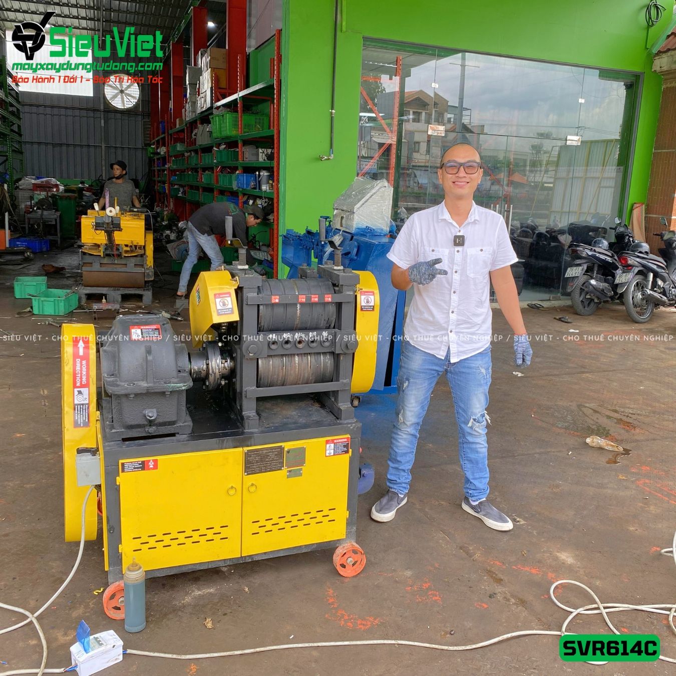 Máy duỗi sắt phế liệu phi 6 > 14mm SVR614C - Có Đầu Cắt (Điện 380V, 3 Pha)