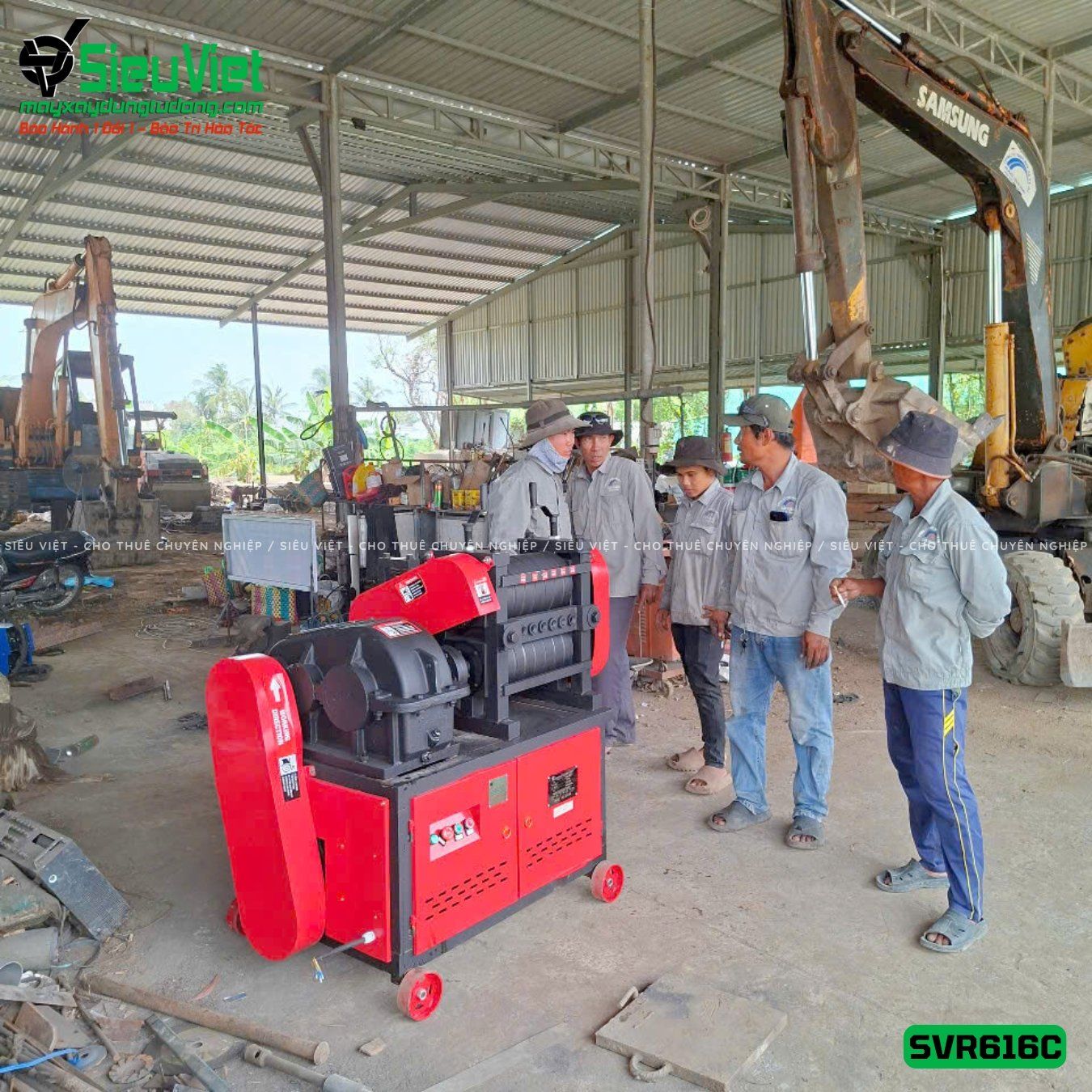 Máy duỗi sắt phế liệu, sắt rối phi 6 > 16mm SVR616C (Điện 380V, 3 Pha)