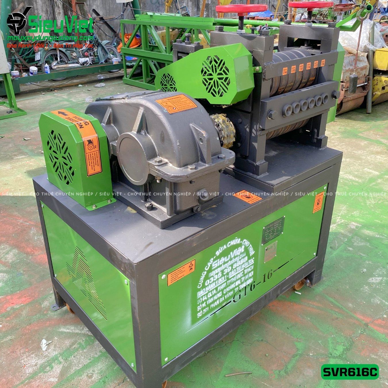 Máy duỗi sắt phế liệu, sắt rối phi 6 > 16mm SVR616C (Điện 380V, 3 Pha)