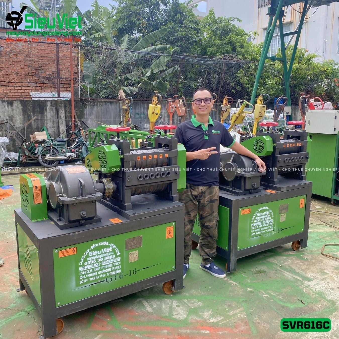 Máy duỗi sắt phế liệu, sắt rối phi 6 > 16mm SVR616C (Điện 380V, 3 Pha)