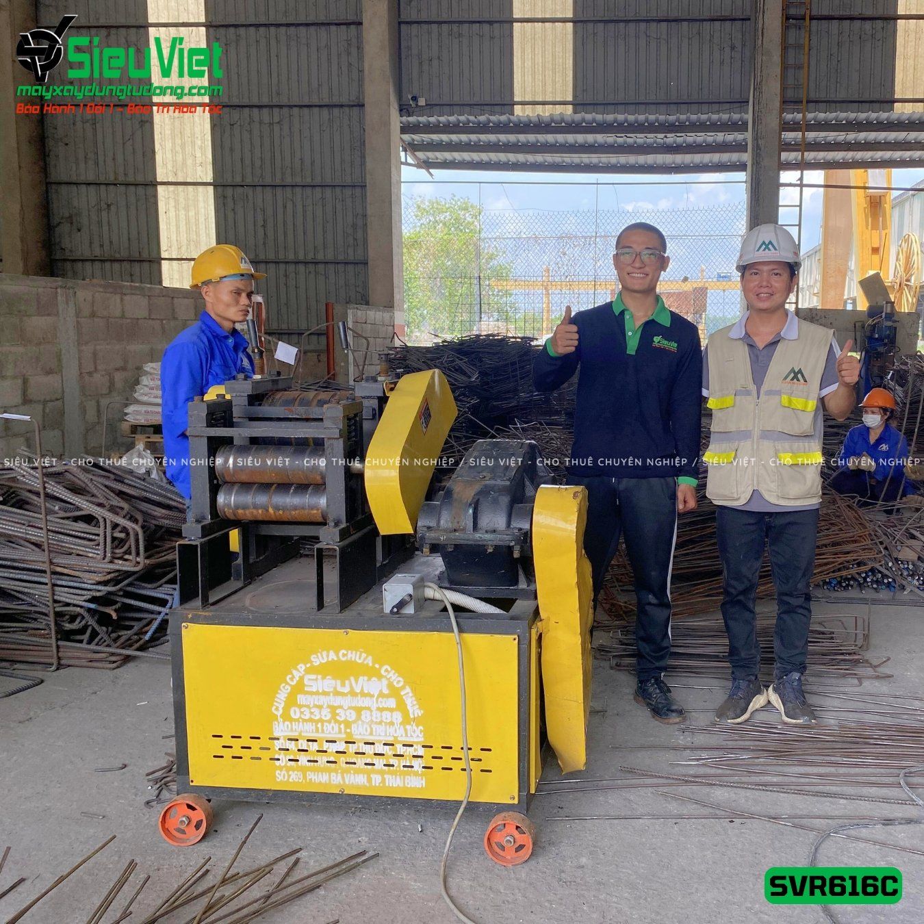 Máy duỗi sắt phế liệu, sắt rối phi 6 > 16mm SVR616C (Điện 380V, 3 Pha)