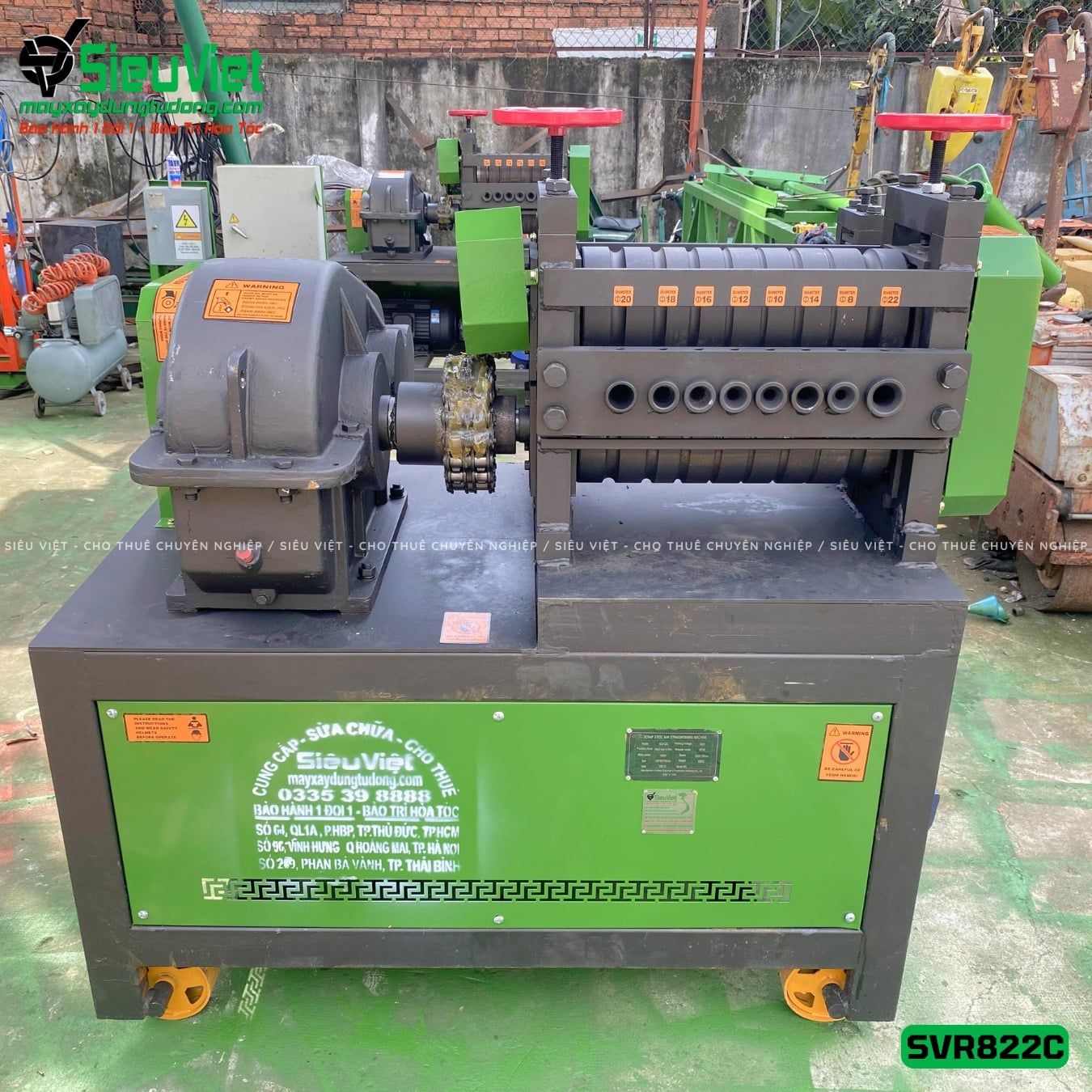 Máy duỗi sắt phế liệu phi 8-22 SVR822C (Điện 380v, 3 Pha)