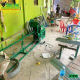 Máy duỗi sắt tự cắt GT25C, máng dài 4m5 (Điện 220v, Dân dụng)