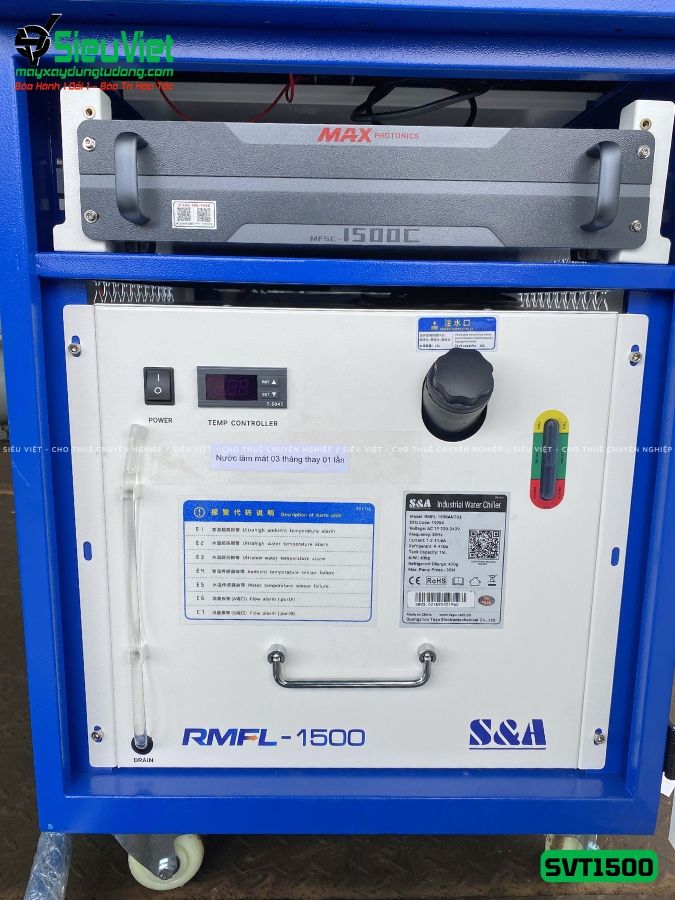 Máy laser tẩy gỉ sắt SVT1500, Công suất 1500W - Điện 220V, Dân dụng