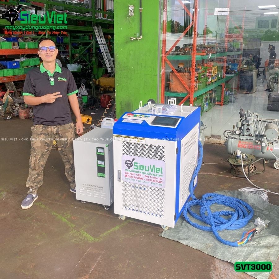 Máy laser tẩy gỉ sắt SVT3000, Công suất 3000W - Điện 380V, 3 Pha