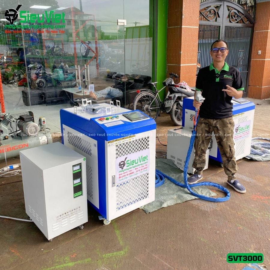 Máy laser tẩy gỉ sắt SVT3000, Công suất 3000W - Điện 380V, 3 Pha