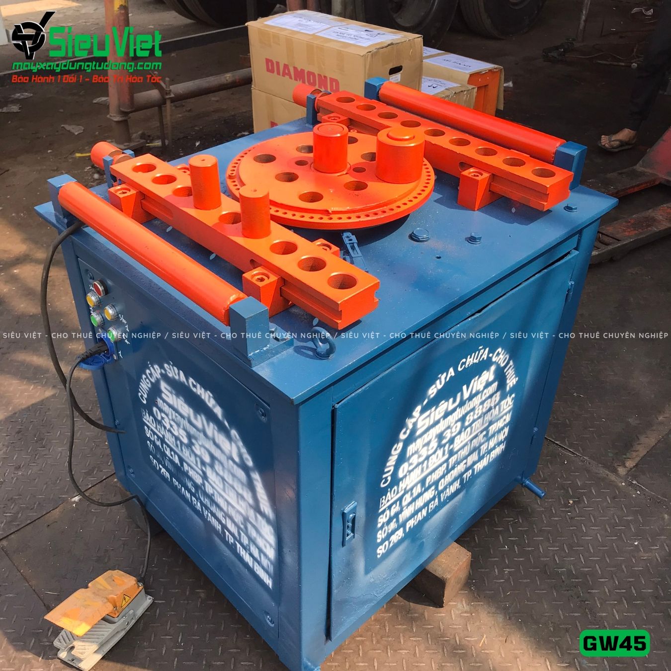 (Cũ) Máy uốn sắt GW45 Trung Quốc - Điện 380V, 3 Pha