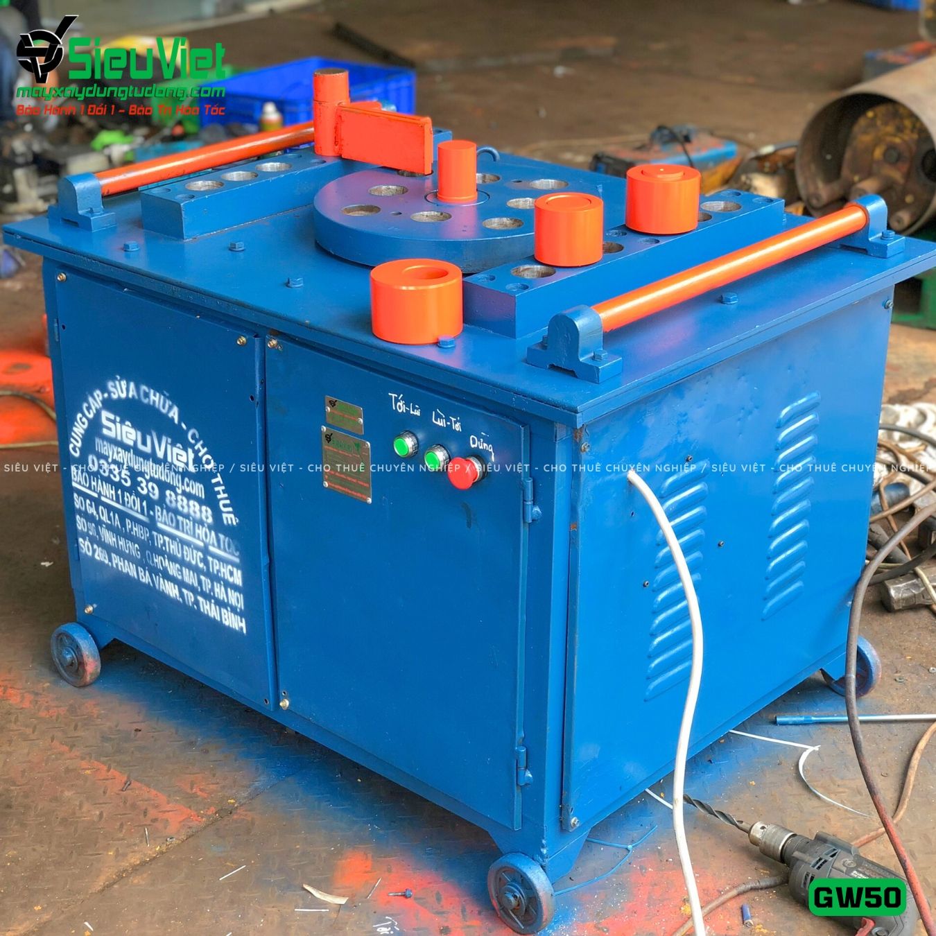 (Cũ) Máy uốn sắt GW50 Trung Quốc - Điện 380V, 3 Pha