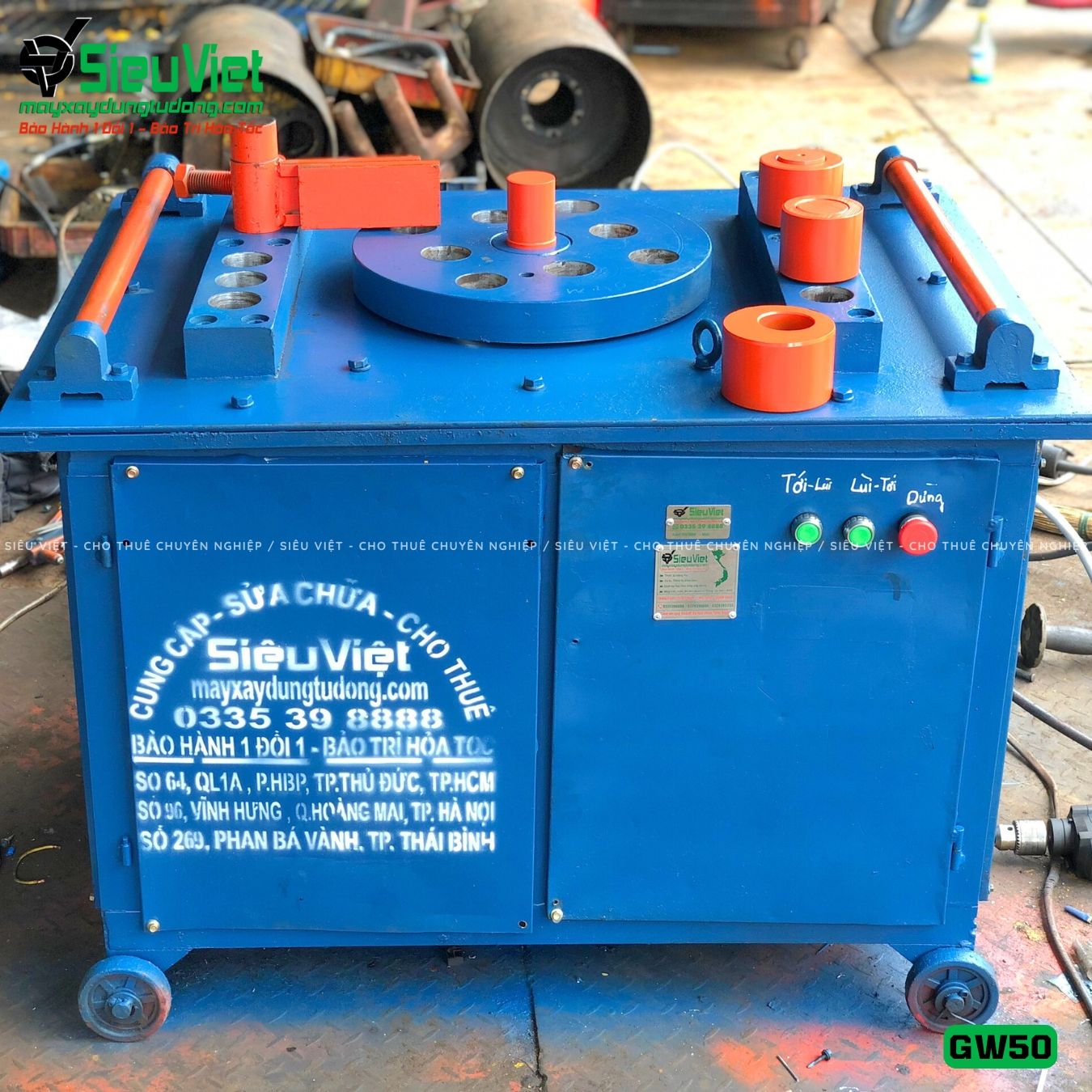 (Cũ) Máy uốn sắt GW50 Trung Quốc - Điện 380V, 3 Pha