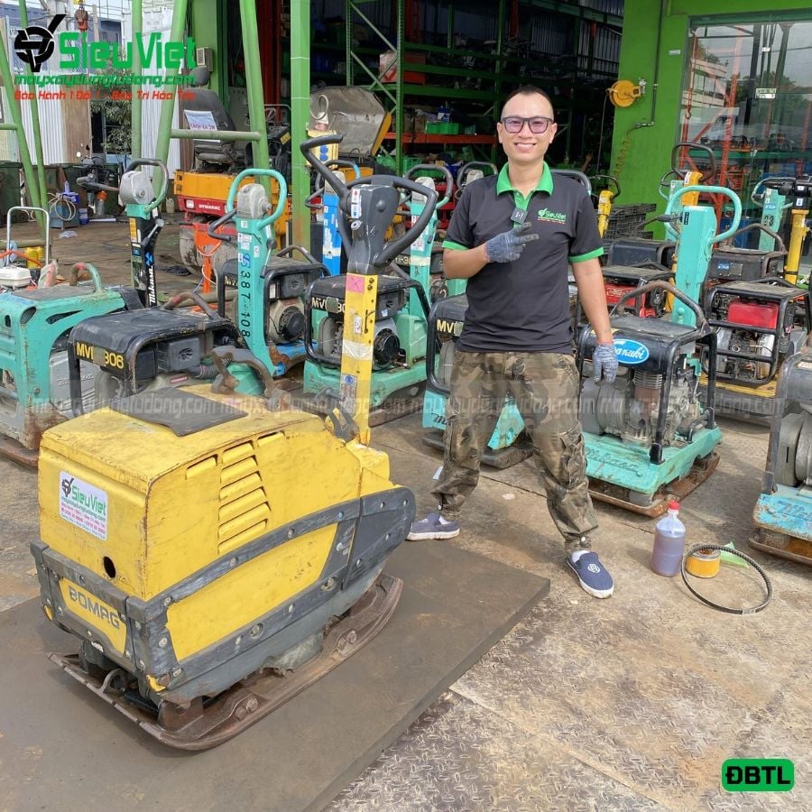 Cũ, Loại 1 - Máy đầm bàn thuỷ lực DBTL34 300-400Kg - Dầu diesel