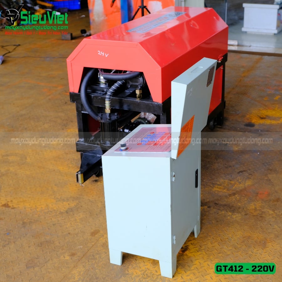 (Cho Thuê Tháng) Máy duỗi cắt sắt tự động phi 5 > 10mm GT412 (Điện 220V)