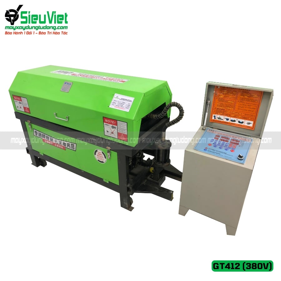 Máy duỗi cắt sắt tự động phi 5 > 10mm GT412 (Điện 380V, 3 Pha)