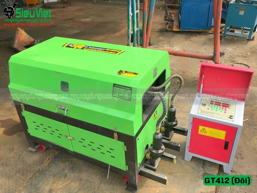 Máy duỗi cắt sắt tự động phi 5 > 10mm GT4-12 Đôi 2 giàn nắn (Điện 380v, 3 pha)