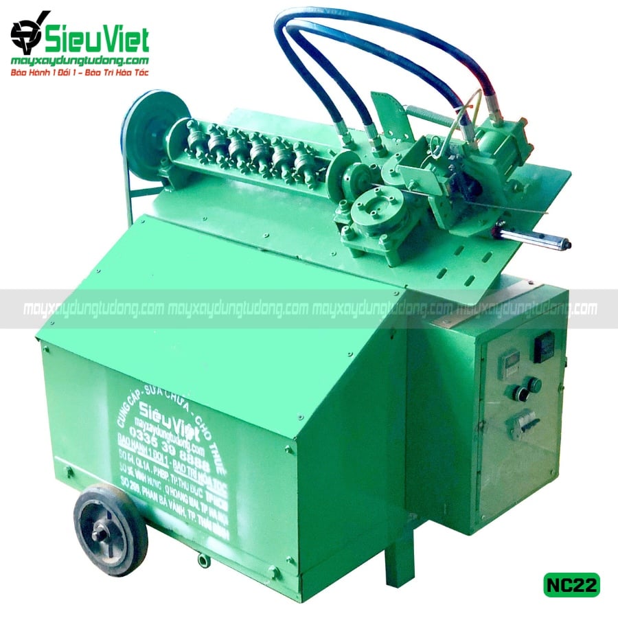 Máy duỗi sắt sắt tự động NC22 phi 3 > 5mm - Điện 220v, dân dụng