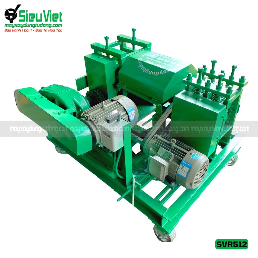Máy duỗi sắt phế liệu, sắt rối phi 6 > 12mm SVR512 (Điện 380v, 3 pha)
