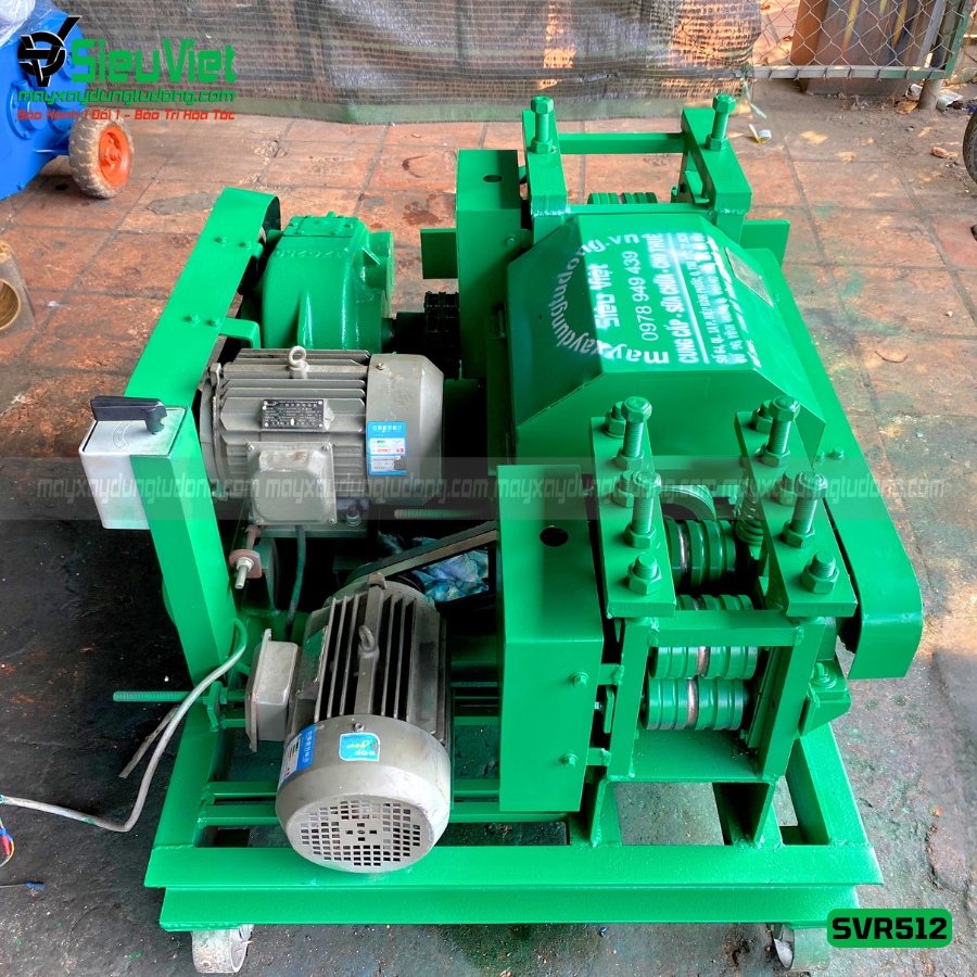 (Cho Thuê Ngày) Máy duỗi sắt phế liệu, sắt rối phi 6 > 12mm SVR512 (Điện 380v, 3 pha)