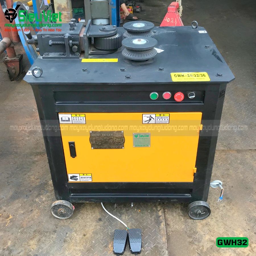 Máy uốn vòng tròn sắt xây dựng GWH32 Trung Quốc - Điện 380v, 3 Pha