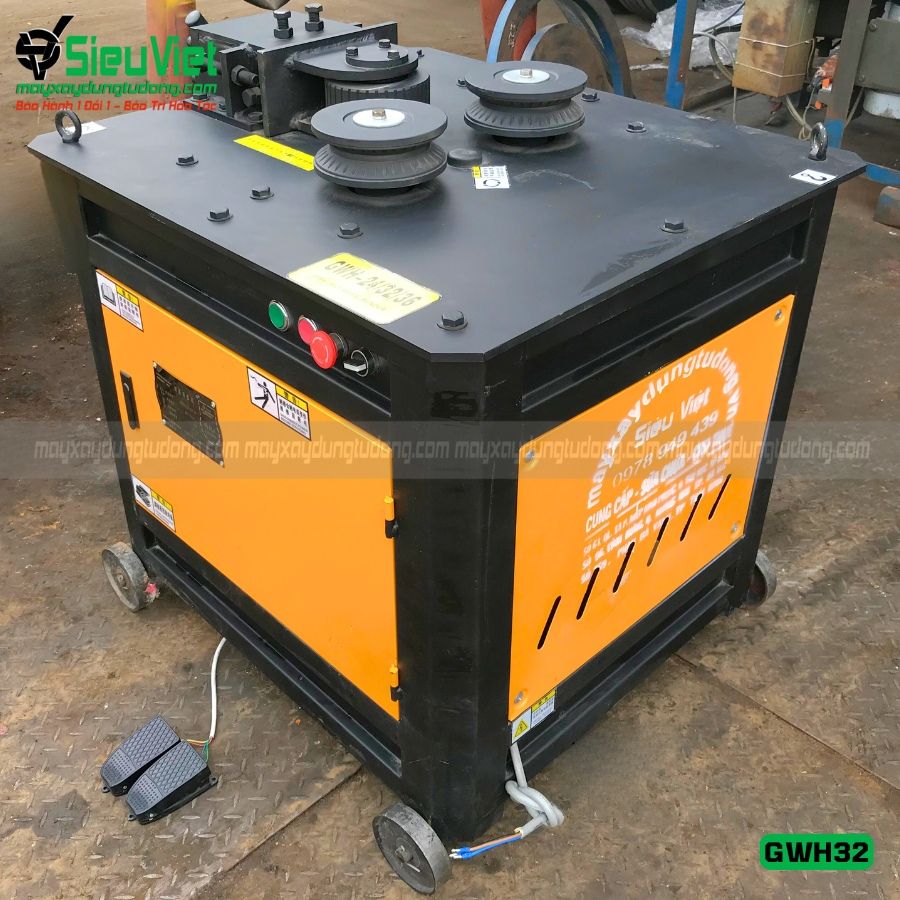 Máy uốn vòng tròn sắt xây dựng GWH32 Trung Quốc - Điện 380v, 3 Pha