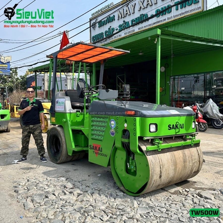 (Cho Thuê Tháng) Xe lu rung 4 tấn Nhật Bản (Sakai, Hitachi, Bomag...)